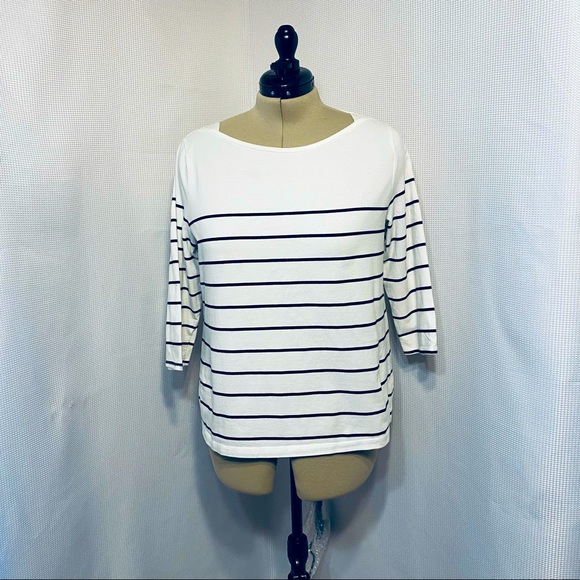 a new day Tops - A NEW DAY Womans Black & White Striped Knit Top Long Sleeves PLUS SIZE 2X